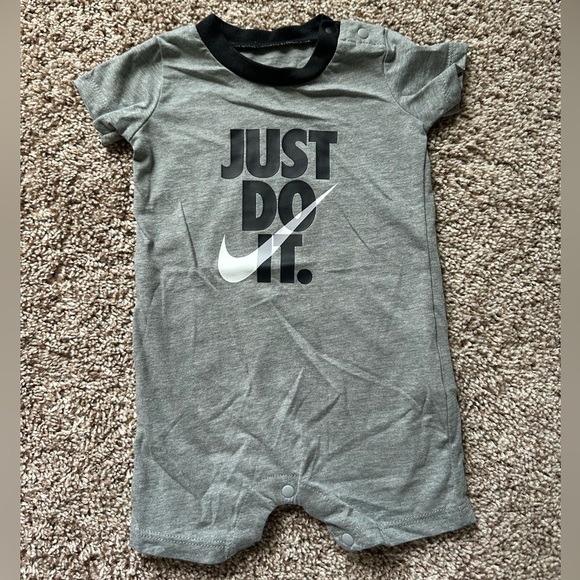 Nike Other - Nike Just Do It Romper Baby 0-6M Black and Gray